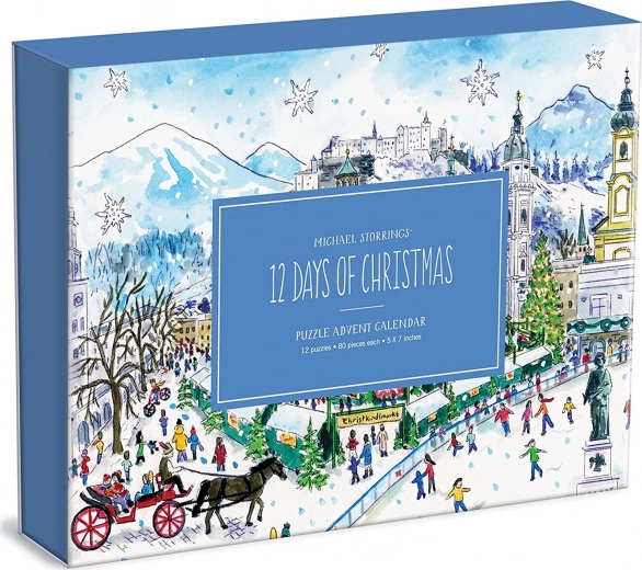 Adventskalender puzzel 12 kerstdagen 12×80 stukjes GALISON