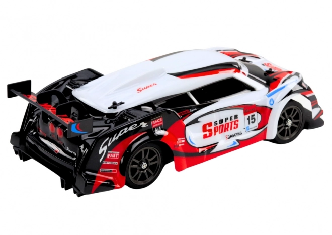 RC raceauto 1:16 Drift met verwisselbare wielen rood-wit