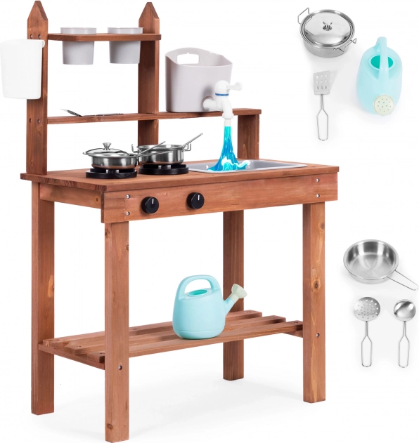 Kinder modderkeuken voor buiten van sparrenhout ECOTOYS