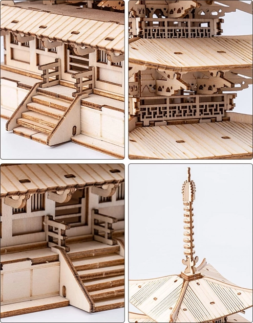 3D houten puzzel vijf verdiepingen pagode
