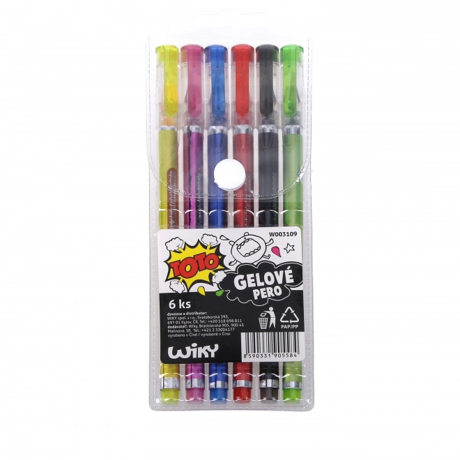 Set van 6 gelpennen