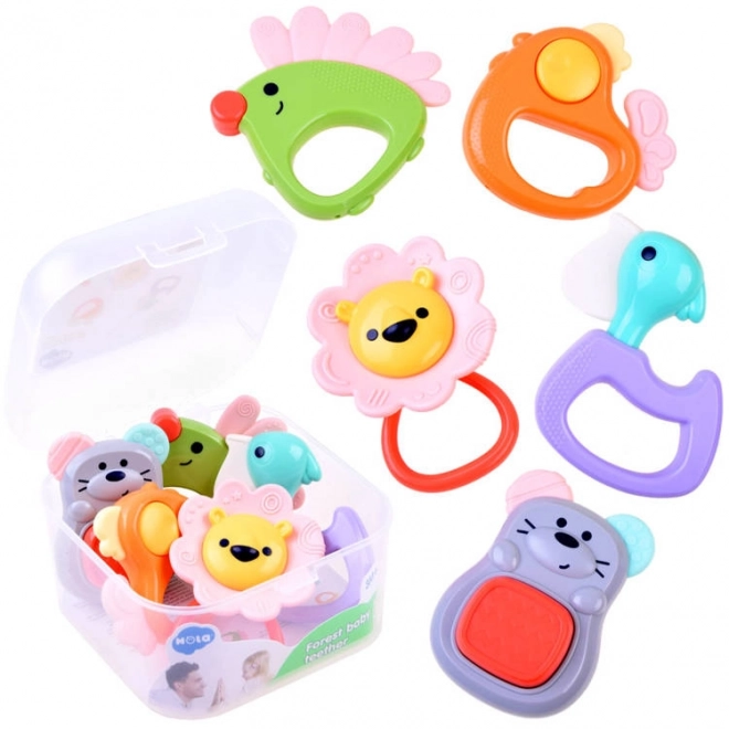 Kinderset bijtringen dieren 5 stuks