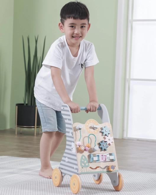 Houten loopwagen