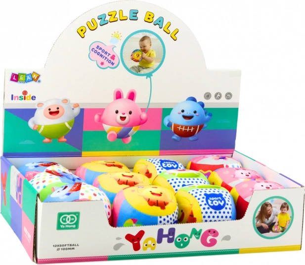 Gekleurde zachte bal met rammelaar voor baby 9 cm