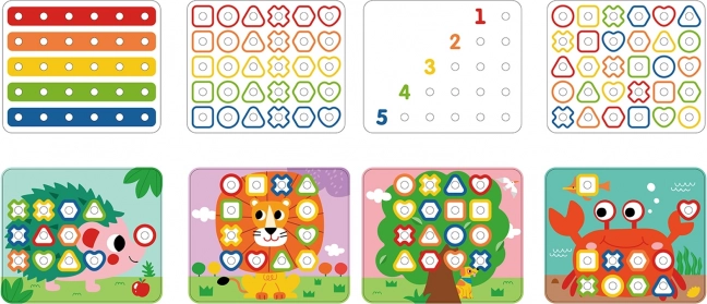 Tooky Toy multifunctioneel bord met gekleurde schroeven voor vormonderwijs
