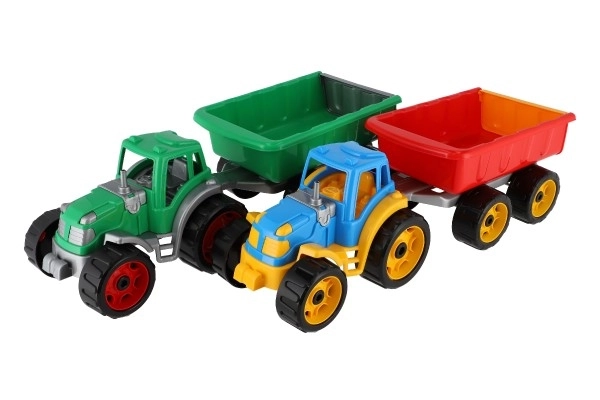 Tractor met aanhanger plastic 53cm vrijloop in net
