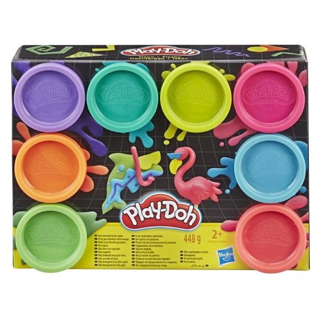 Play-Doh Verpakking van 8 neon kleuren potjes