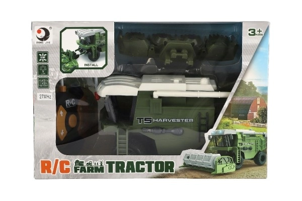Combine/maaier RC plastic 22cm 27MHz op batterijen met licht 2 soorten in doos 30x21x12cm
