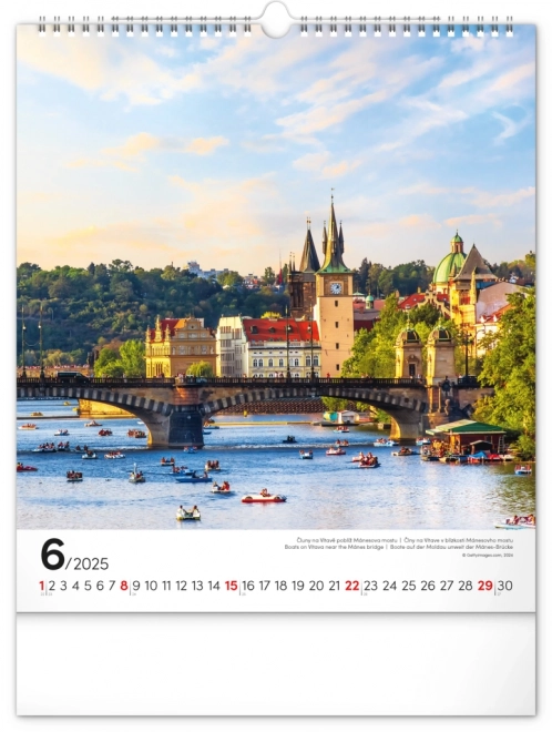 Muurkalender Praag 2025, 30 × 34 cm