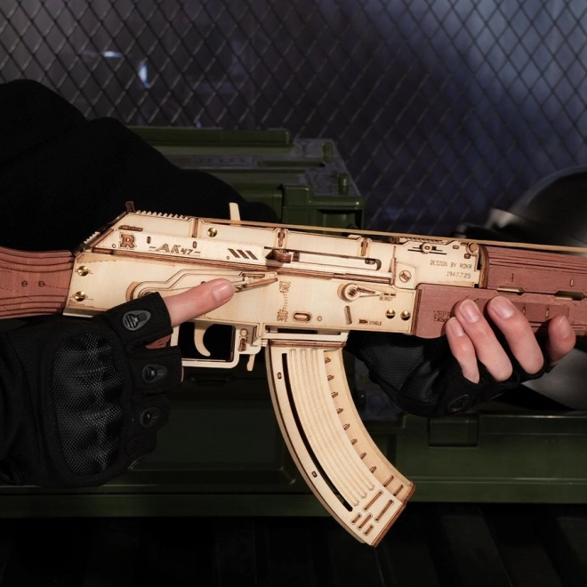 RoboTime 3D Houten Mechanische Puzzel Aanvalsgeweer AK-47
