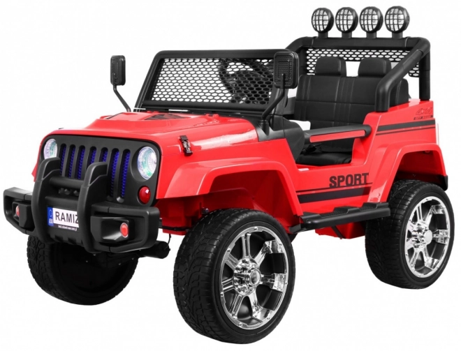 Rood elektrische kinderauto Raptor Drifter met 4x4 aandrijving
