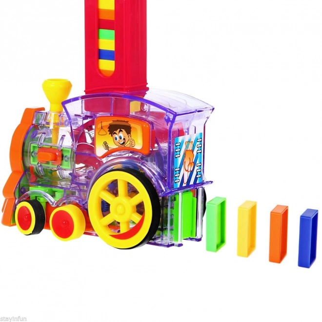 Interactieve trein met domino-effect