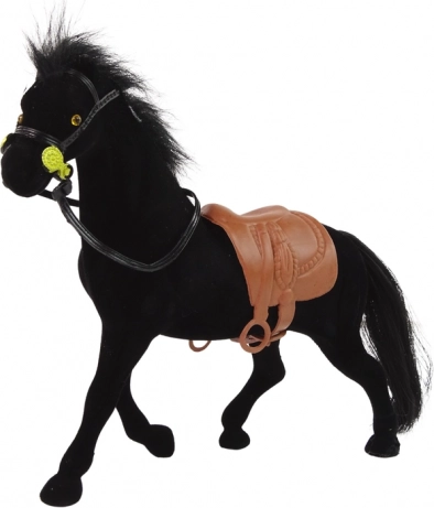 Fluwelen figuur van een zwarte boerderijpaard