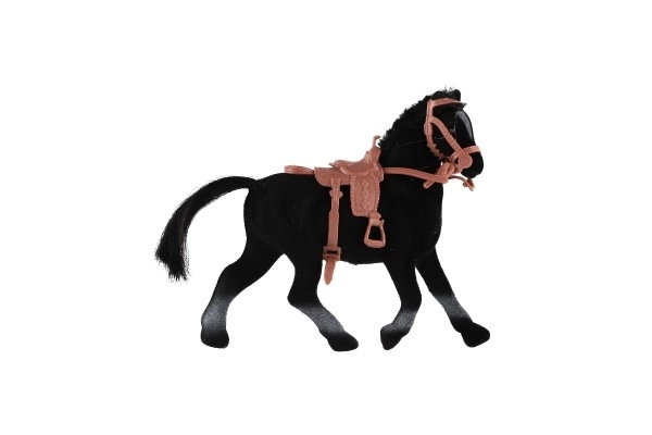 Paard met zadel 15 cm 2 kleuren in zak 16x24 cm