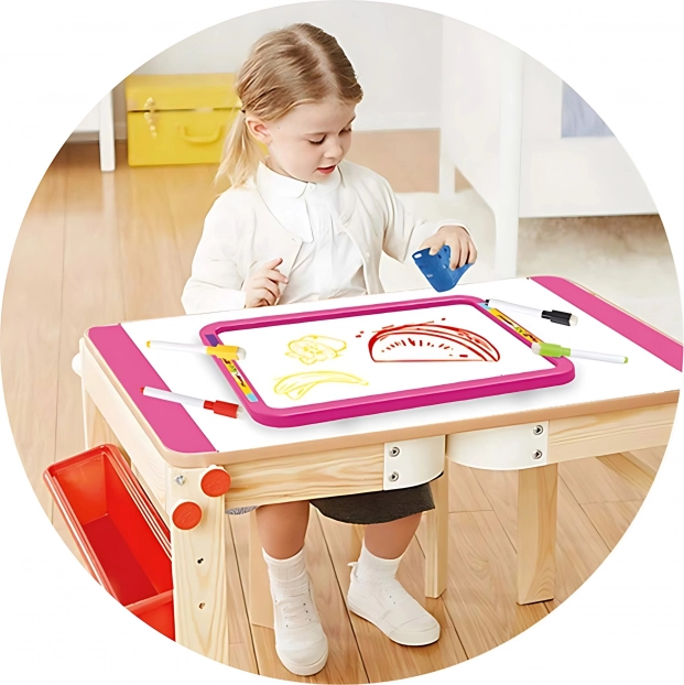 Bord WOOPIE 3in1 Magnetisch Drooguitwisbaar Tekenen met Licht