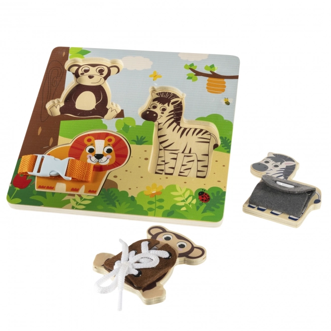 Houten Montessori safari puzzel voor kinderen