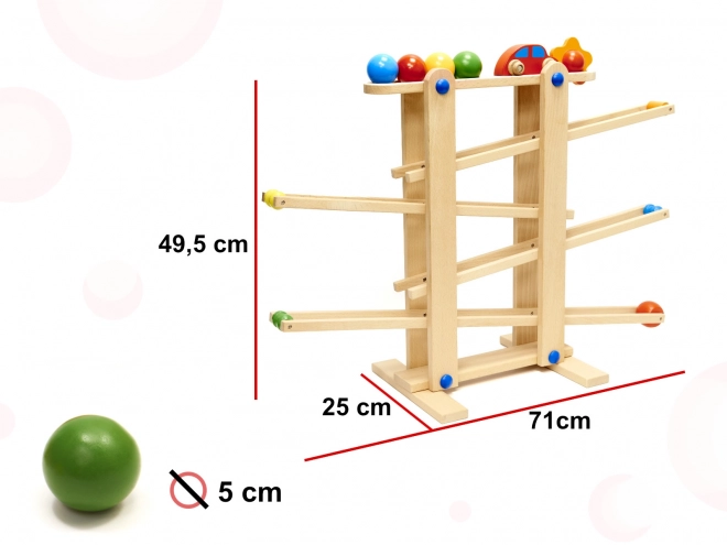 Houten montessori knikkerbaan XXL