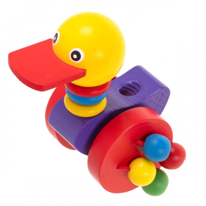 Houten wandelende eend op stok