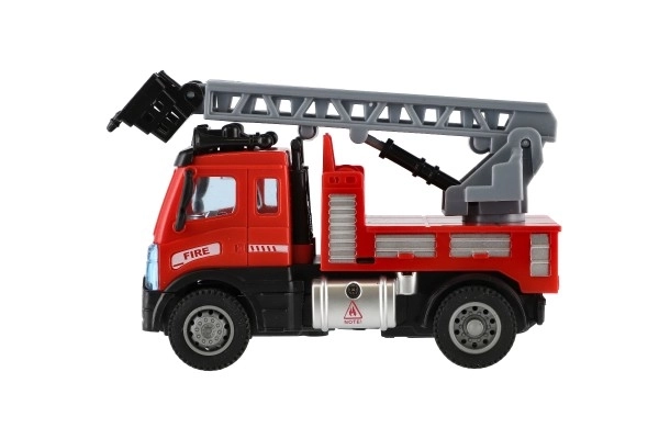 Plastic brandweerwagen met uitschuifbare ladder