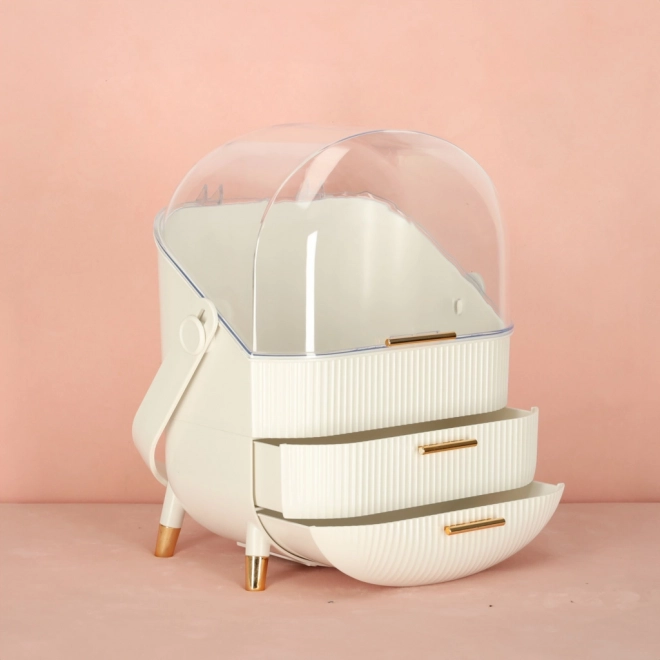 witte cosmetica-organizer met lades
