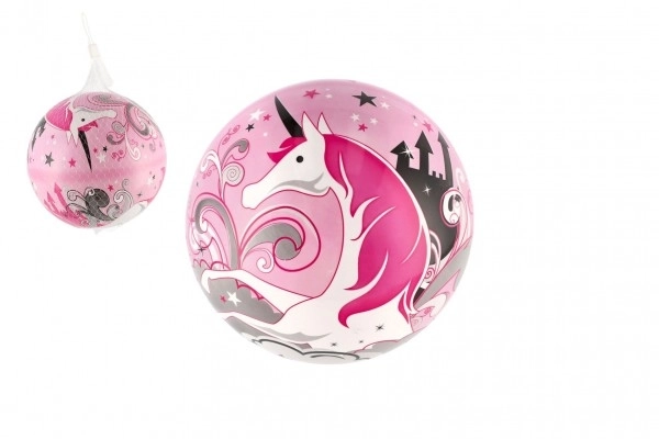Uppompbare eenhoorn vinyl bal diameter 22cm in net