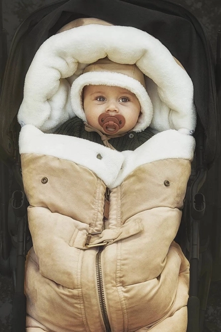 Elodie Details - Slaapzak voor de kinderwagen - Aviator Zwart – Beige/grijs || Alcantara