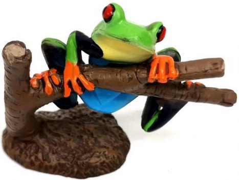 Beeldje Roodoogmaki-kikker 8 cm