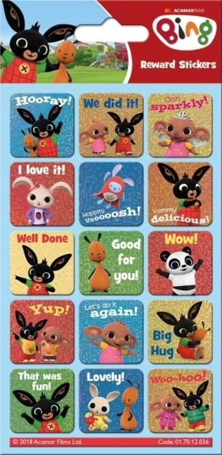 BING-stickers met Engelse opschriften, glinsterend, herbruikbaar