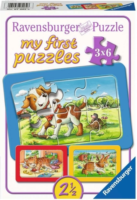 RAVENSBURGER Mijn eerste puzzel Dierenvriendjes 3x6 stukjes