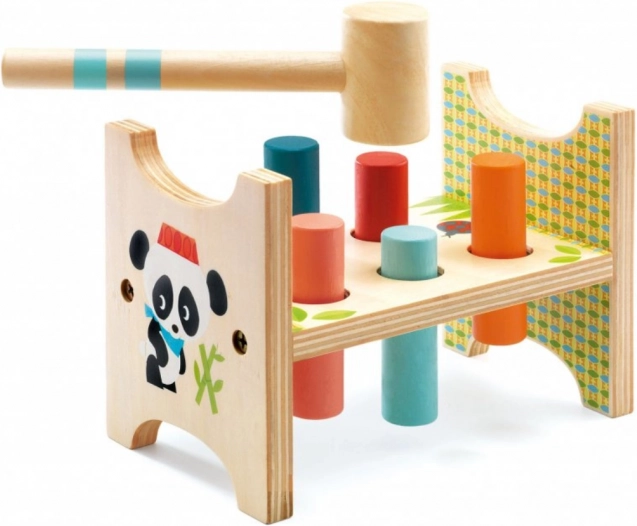 Houten hamer met peggen Djeco