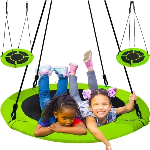 Hangschommel storkennest 120 cm groen-zwart