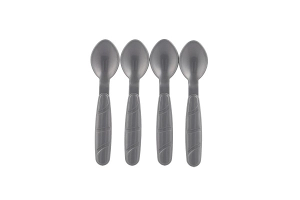 Set gekleurd plastic servies 12 st in net 12m+