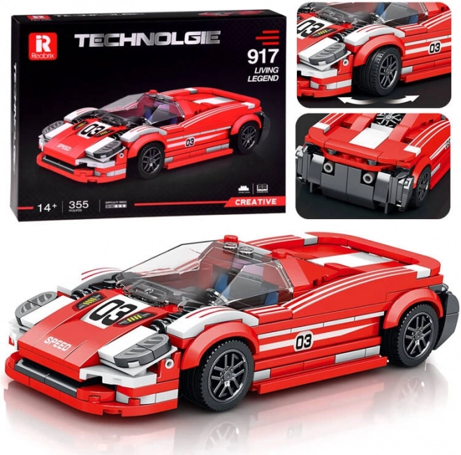 Sportieve rode auto 917 – technische bouwset, 355 onderdelen