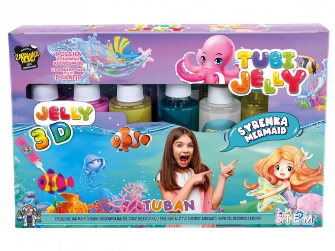 Tubi Jelly creatieve set zeemeermin 6 kleuren gelfiguren