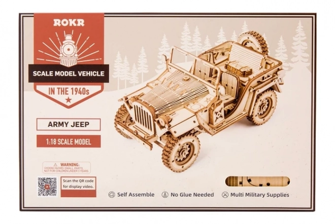 Leger Jeep - 3D houten puzzel