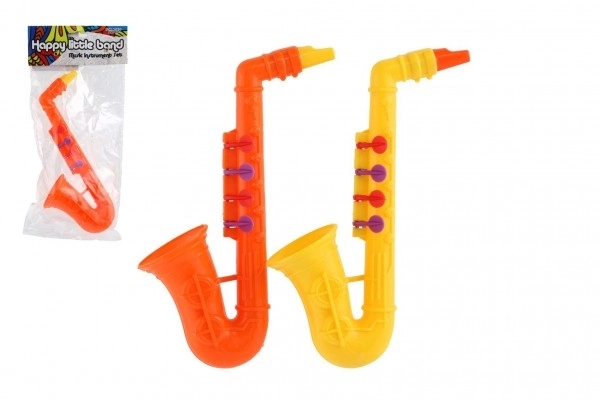 Saxofoon plastic 24cm 2 kleuren in zakje