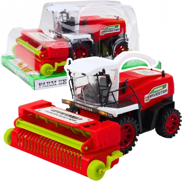 Rode landbouwmachine met aandrijving