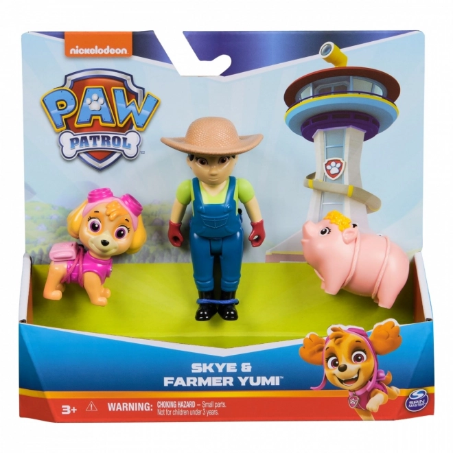 Figurenset PAW Patrol: Skye, boerin Yumi en biggetje
