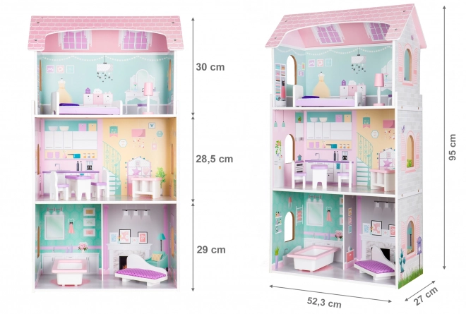 Houten poppenhuis Jagodowa Residence van Ecotoys