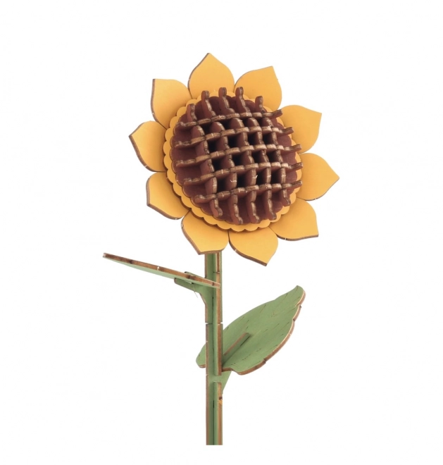Houten 3D Zonnebloem