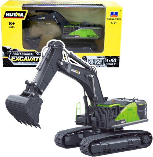 Metalen rupsgraafmachine HUINA 1:50 groen