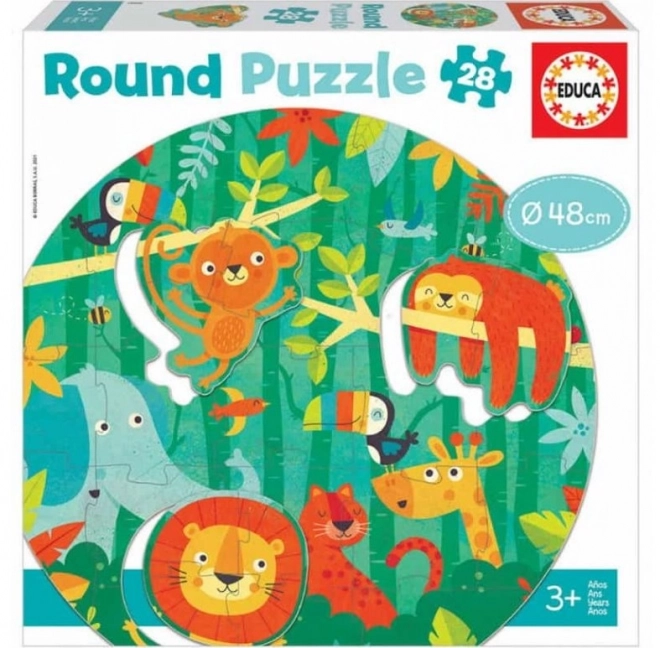 Educa ronde puzzel Jungle 28 stukken