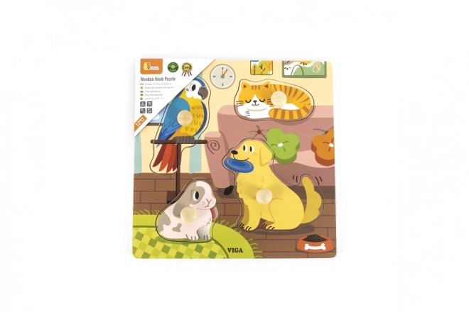 Houten puzzel - huisdieren