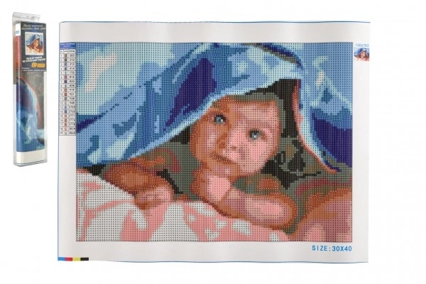 Set voor diamant schilderen - baby onder deken