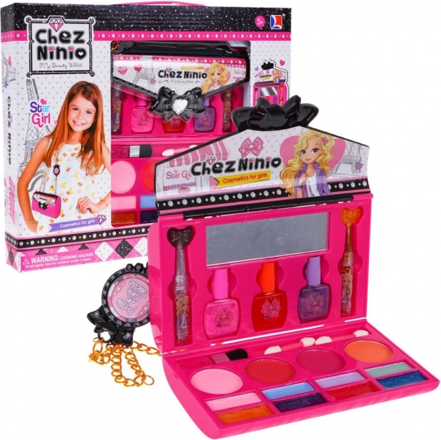 CHEZ NINIO make-upset voor kinderen in roze handtas 5+