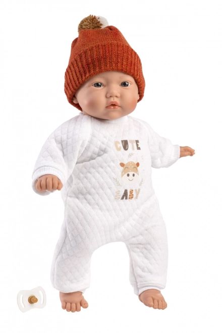 Llorens 63304 LITTLE BABY - realistische babypop met zachte stoffen lichaam - 32 cm