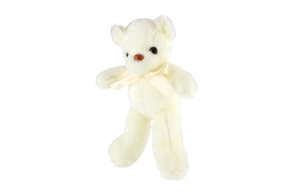 Beer/Beertje met strik pluche 30cm wit