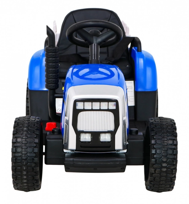 Kindertractor met aanhanger blauw