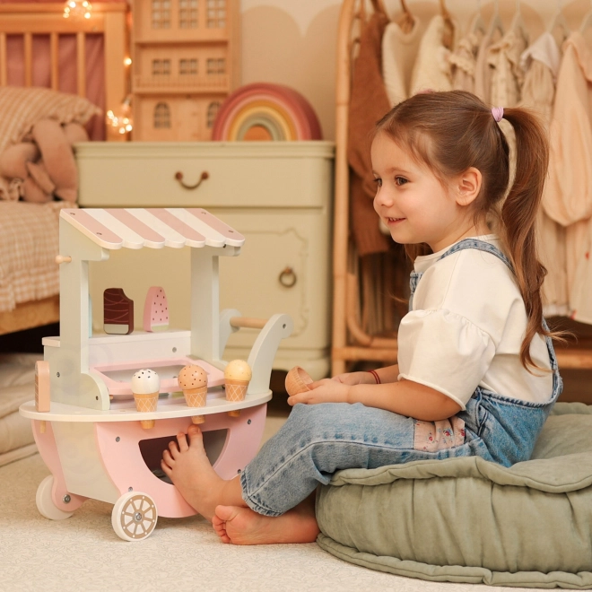 Houten wagen met ijs WOOPIE Green
