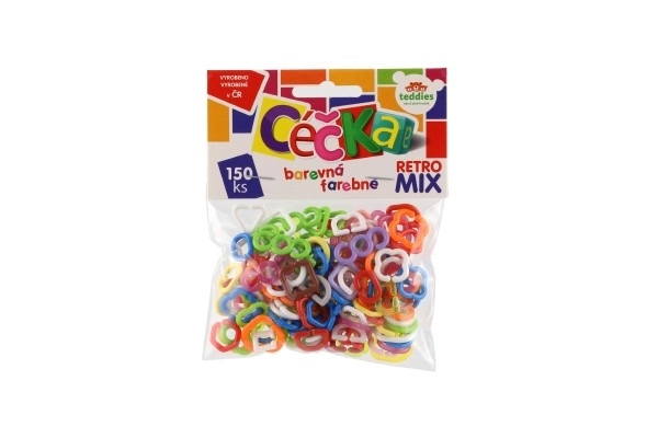Céčka gekleurd 150 st retro mix plastic in zakje